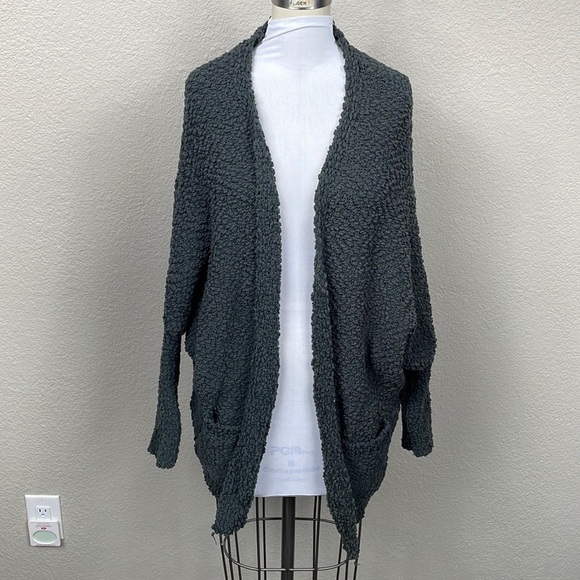 Zara Knit Plush Teddy Knit Open Front Cardigan Oversized Lagenlook Sz M - Picture 1 of 9